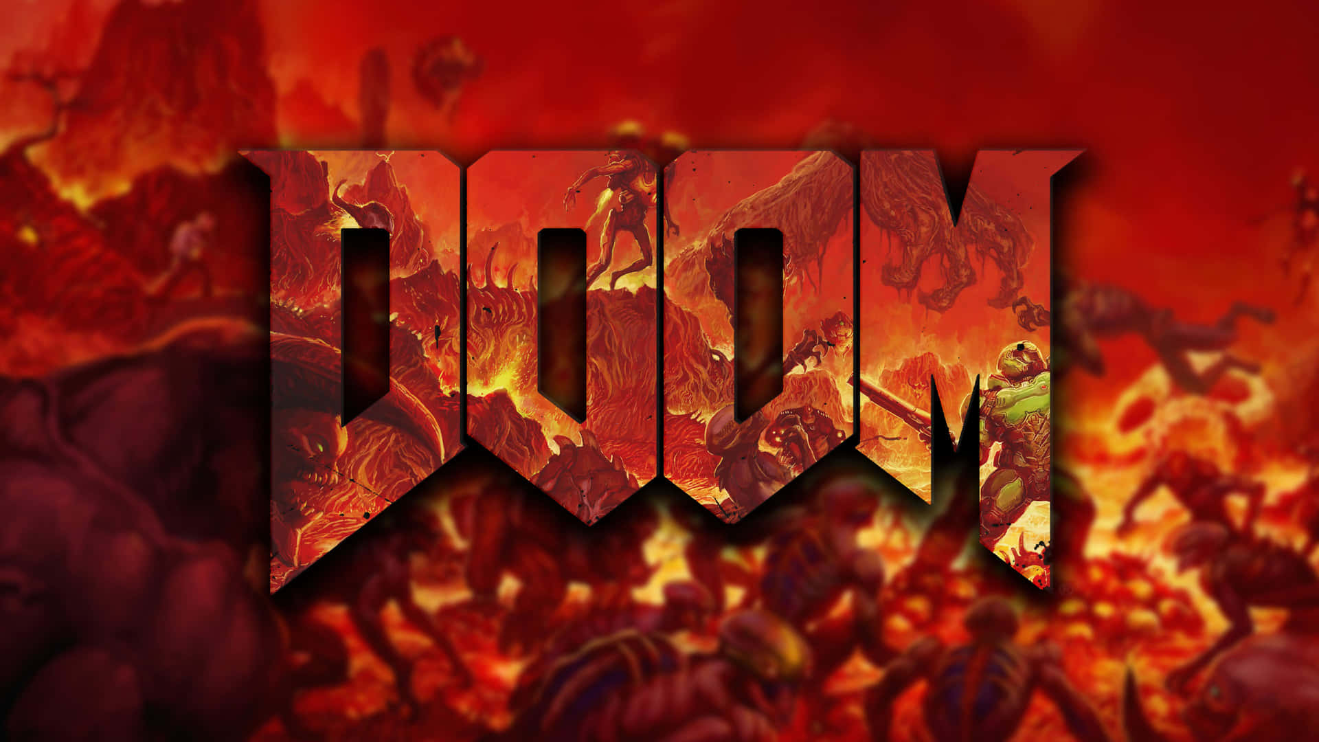 Battle Your Way Through Hordes Of Enemy Forces In Doom 2016! Background