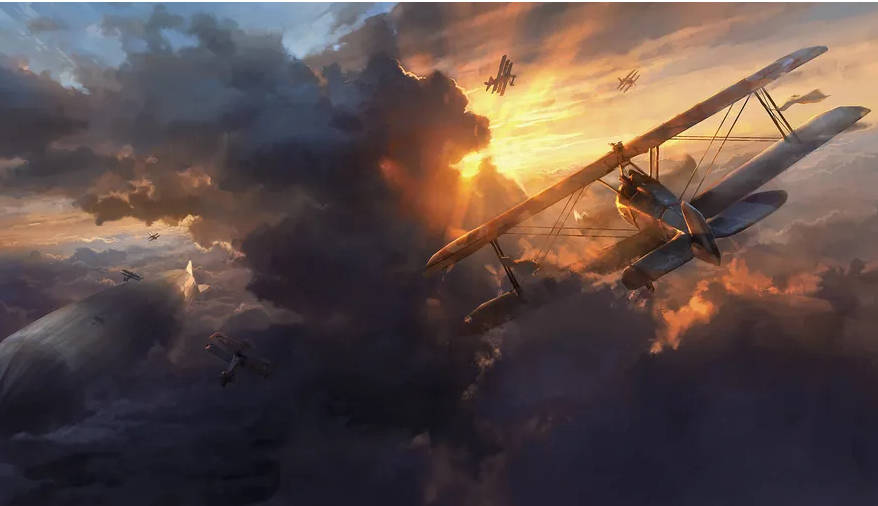 Battlefield 1 Hd Biplanes And Airship Background