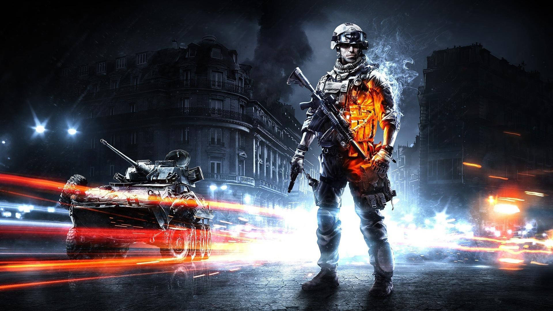 Battlefield 3 Poster In Action Background