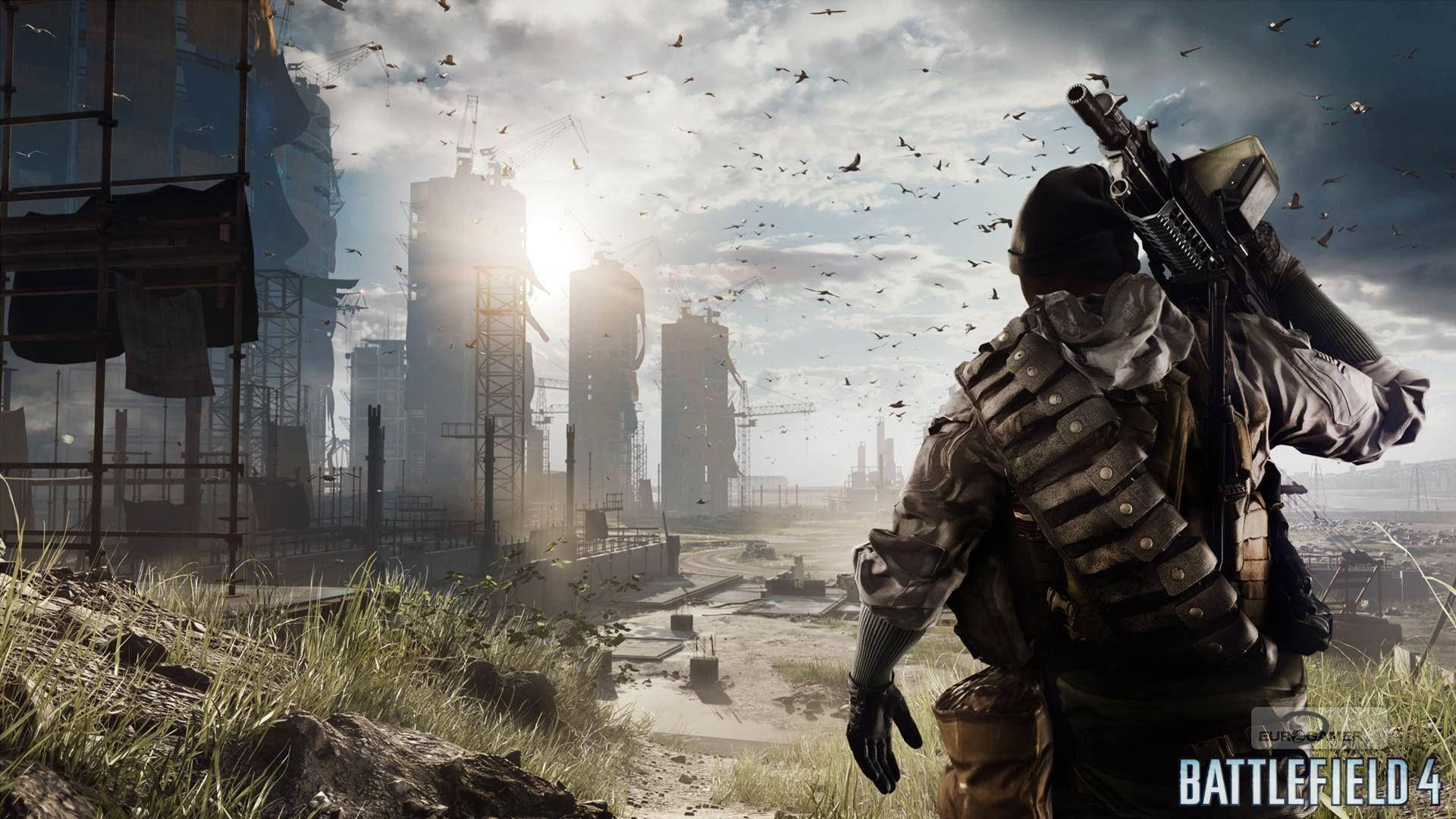 Battlefield 4 City Soldier Back View Background