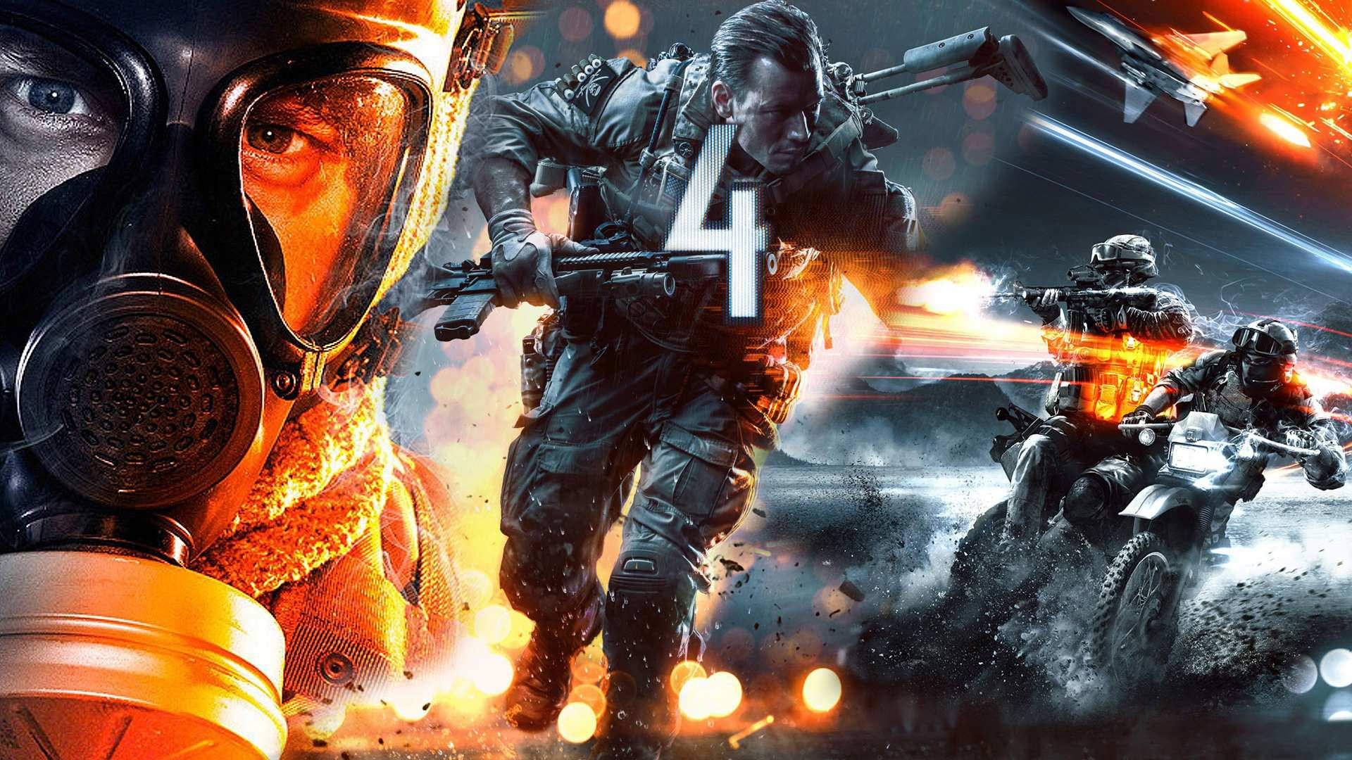 Battlefield 4 Fiery Digital Art Background