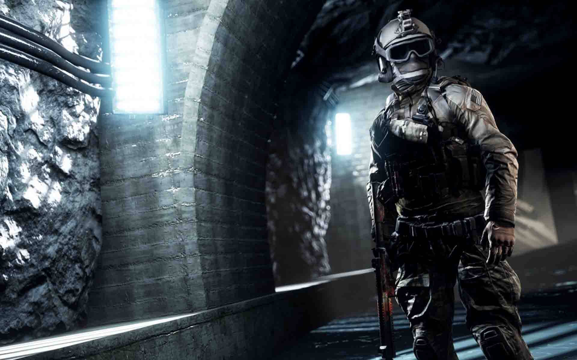 Battlefield 4 Soldier At The Tunnel Background