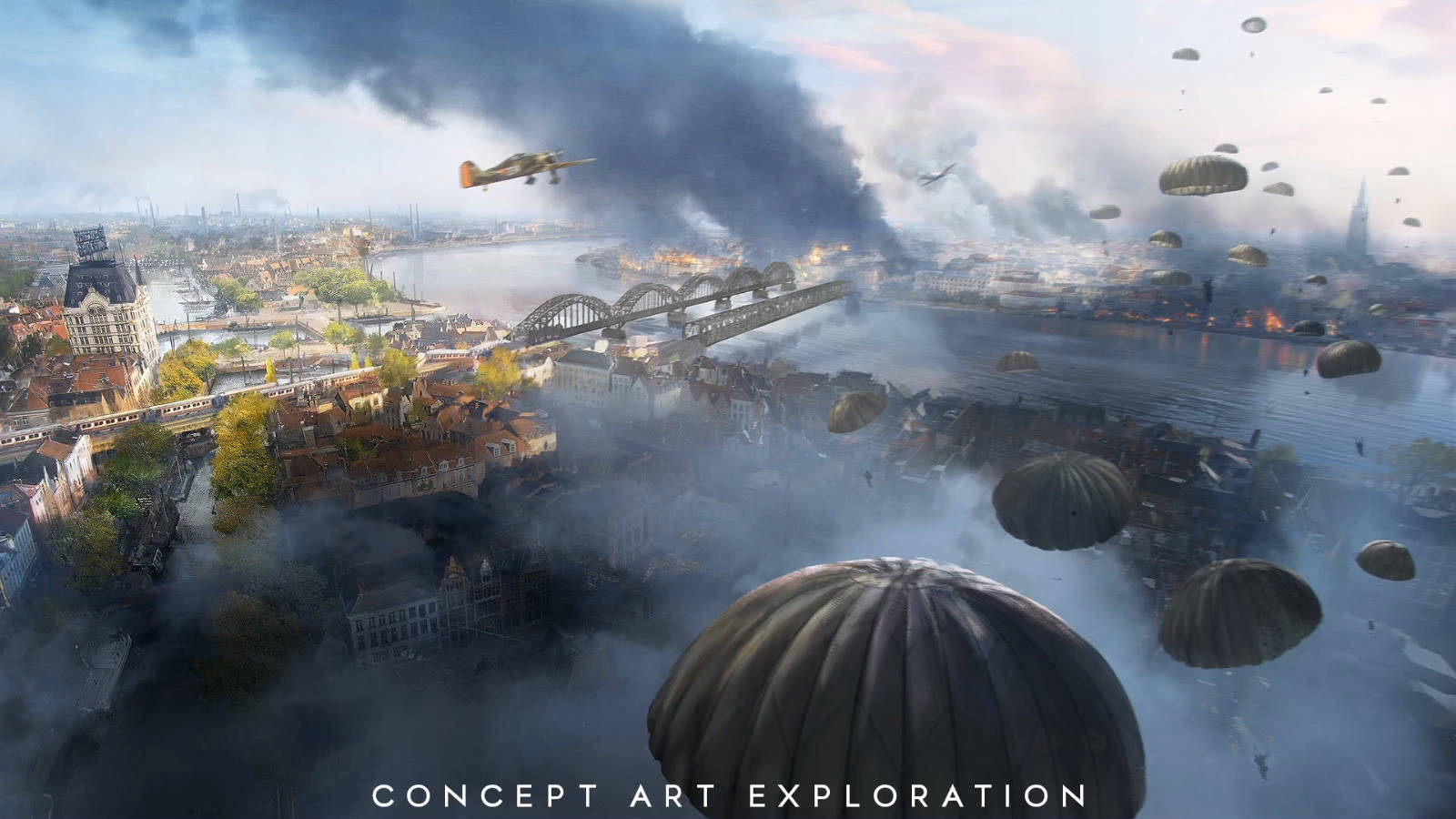 Battlefield 5 Parachutes Background