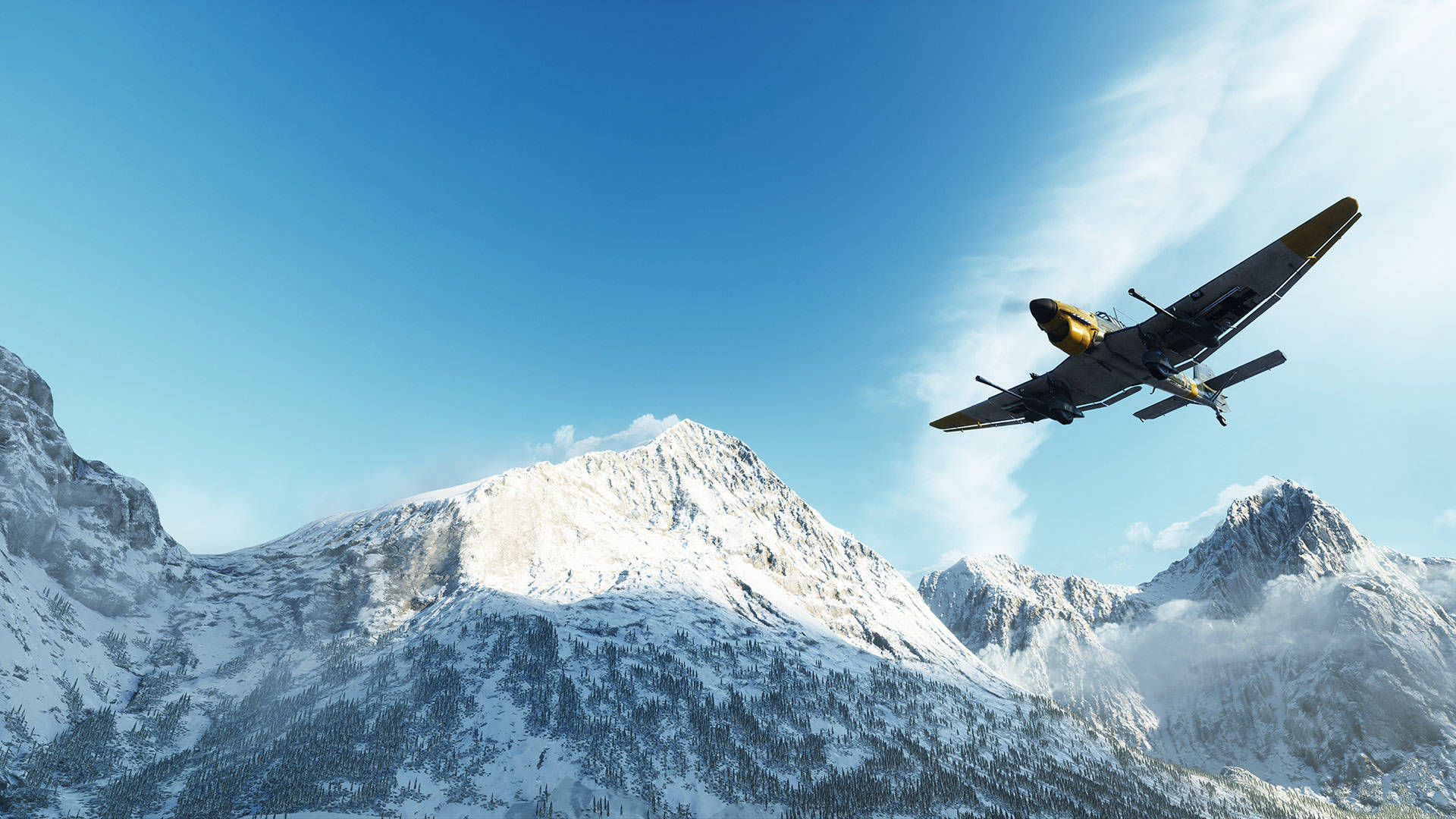 Battlefield 5 Yellow Fighter Plane Background
