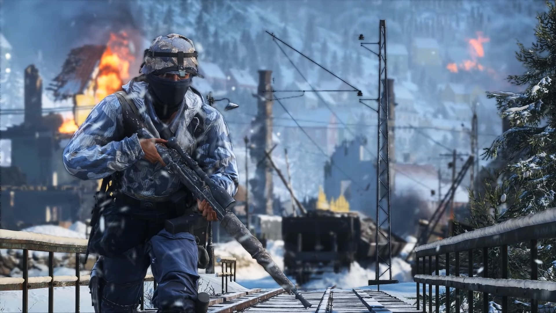 Battlefield Desktop Snowy Urban Warfare Background