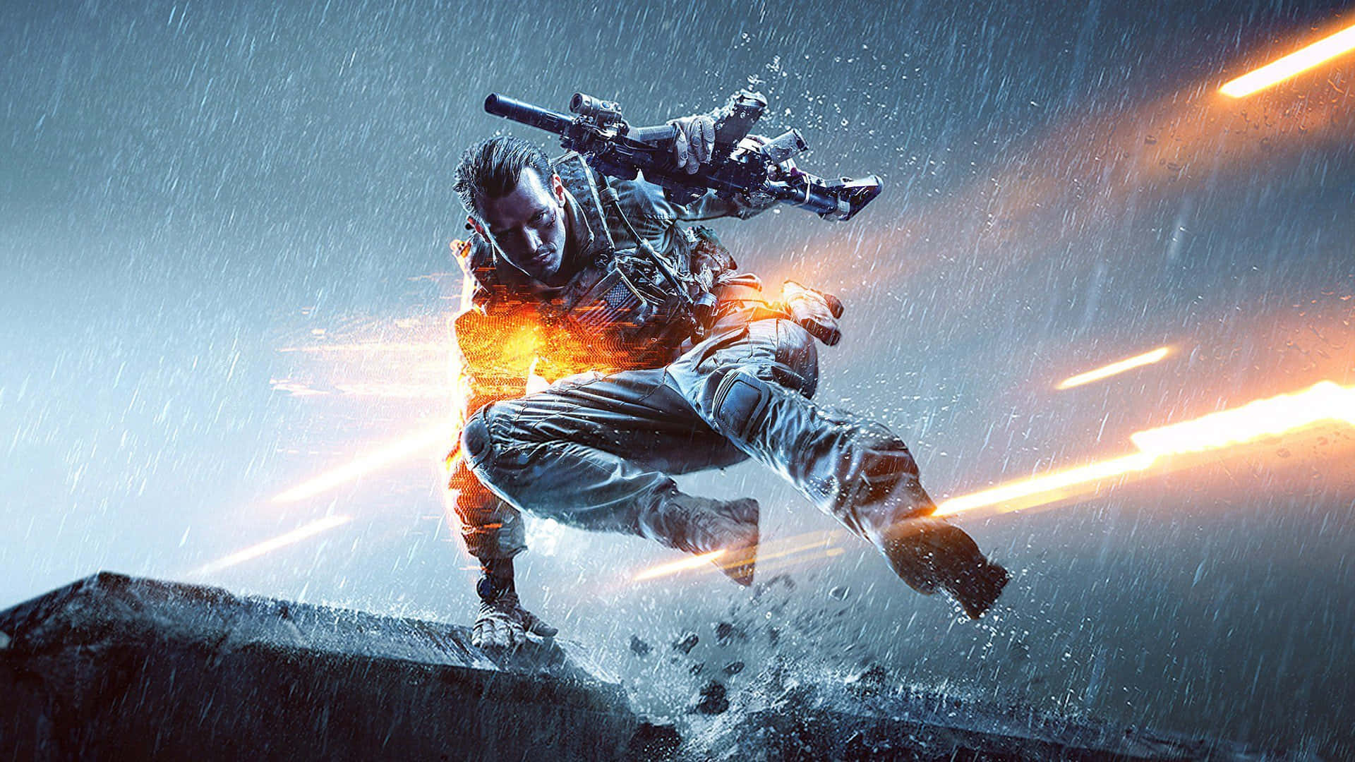 Battlefield Desktop Soldier Hopping Barrier Background