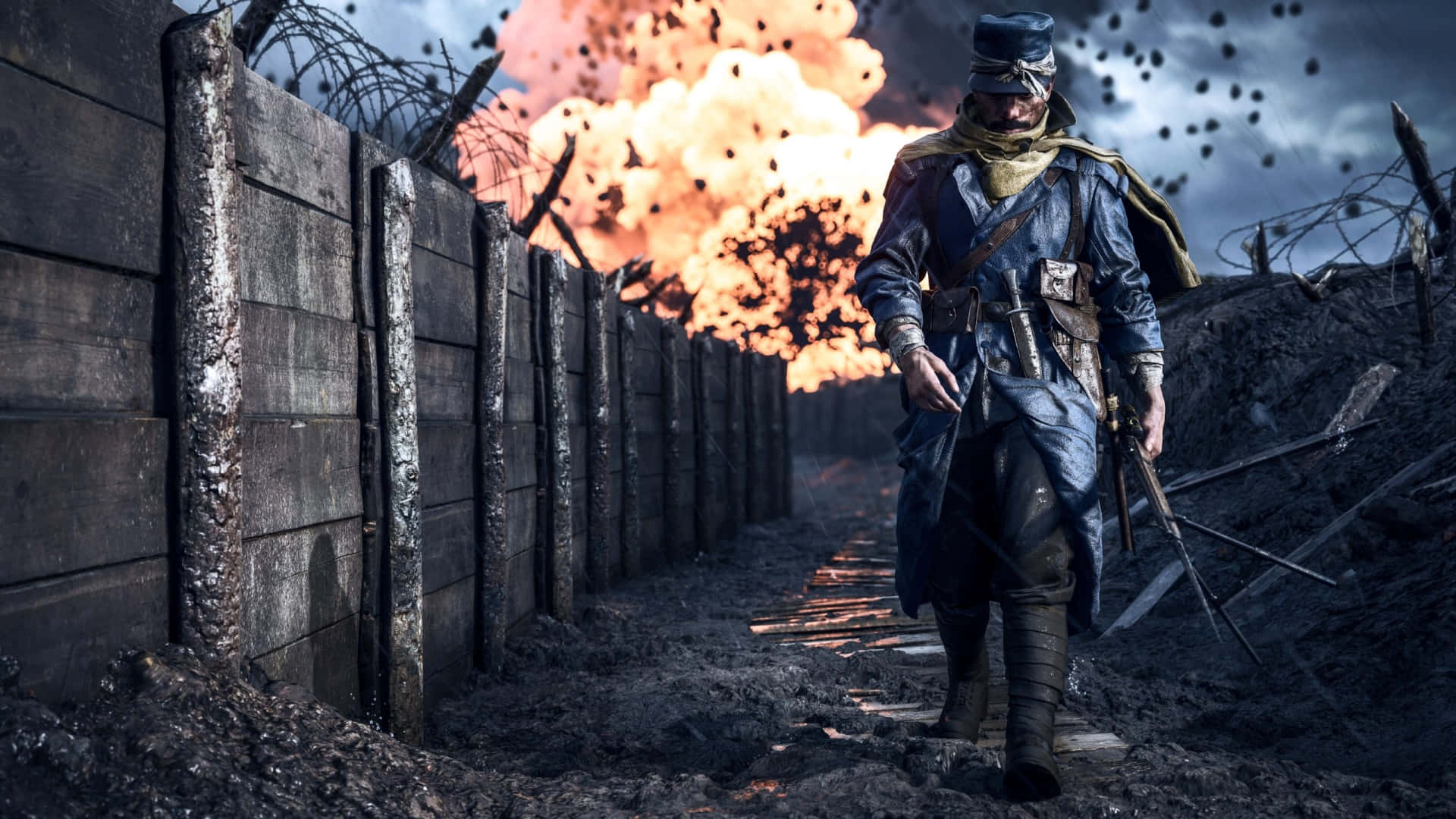 Battlefield Desktop Soldier In Trenches Background