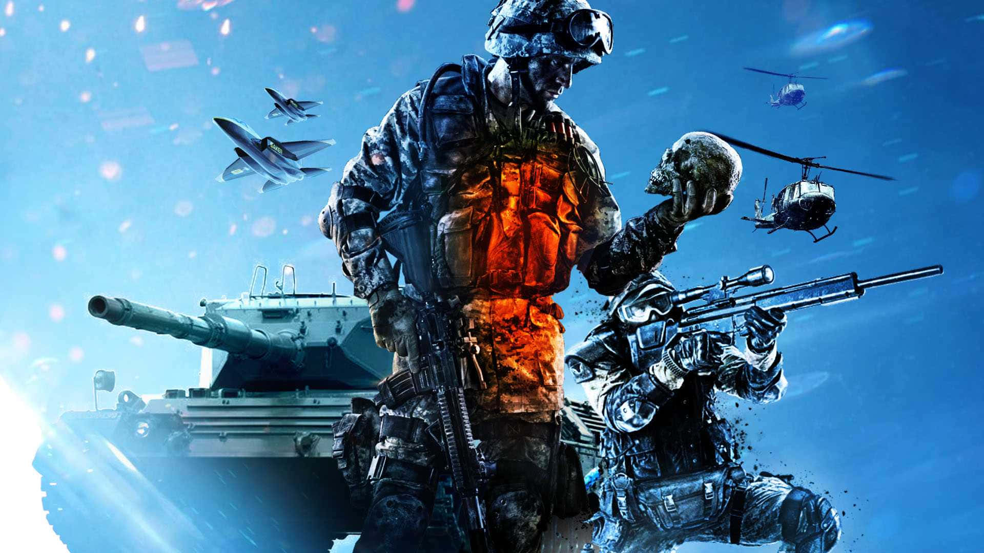 Battlefield Desktop Soldier With Skull Background