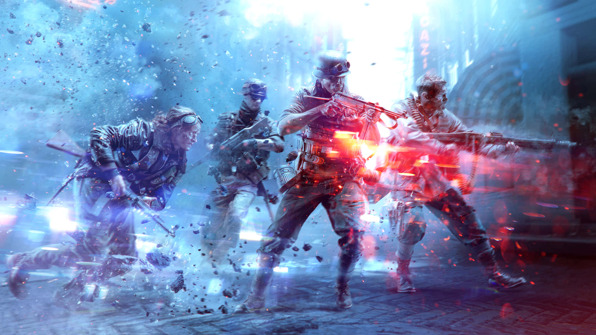 Battlefield Desktop Squad Pushing Forward Background