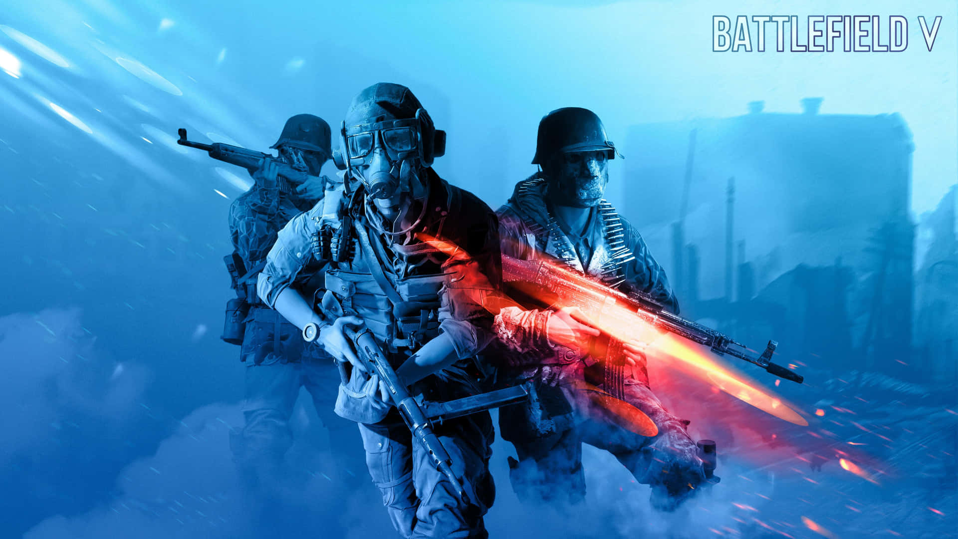 Battlefield V Soldiers Advancing Background