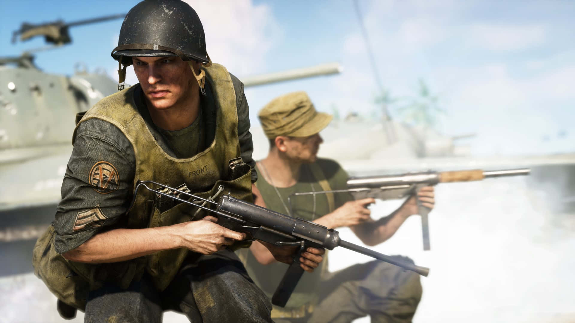 Battlefield V Soldiersin Combat Background