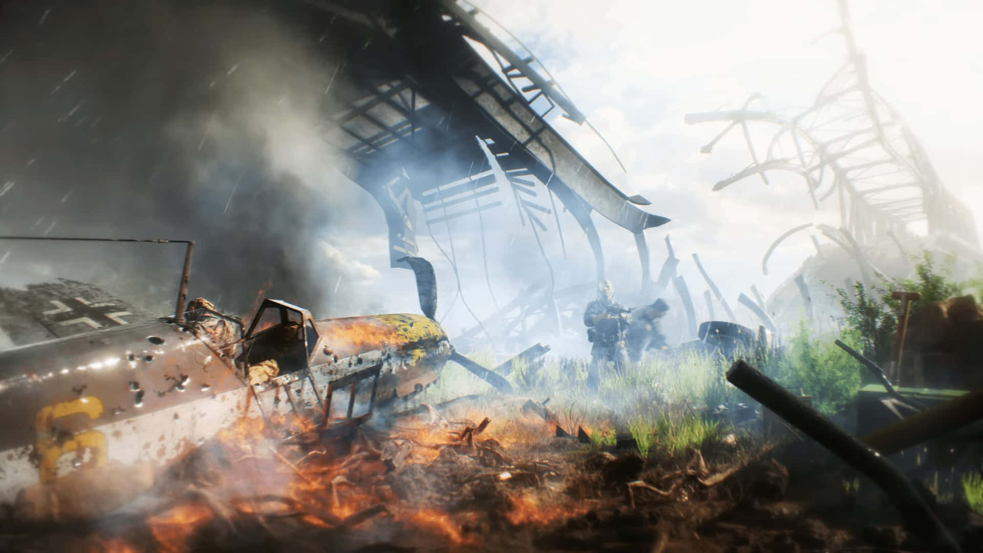 Battlefield V Warzone Aftermath Background