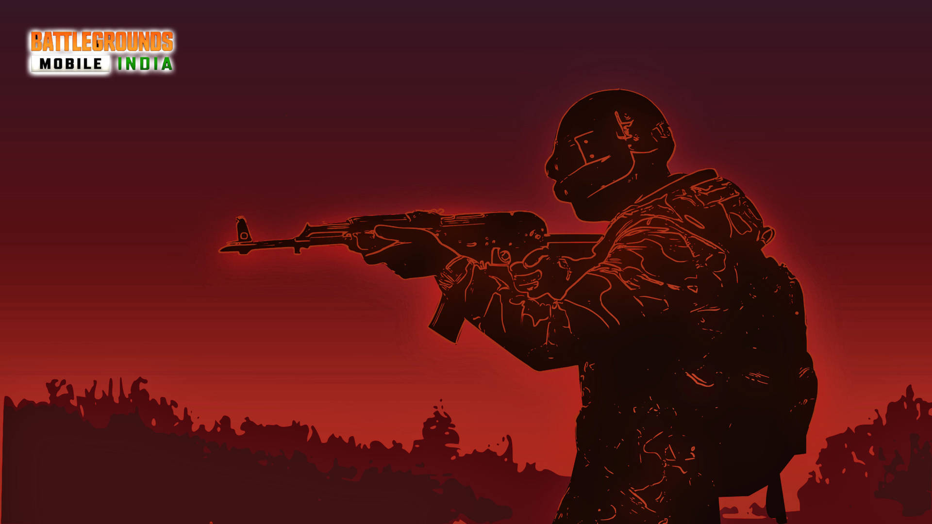 Battleground India Monochrome Red Soldier Background
