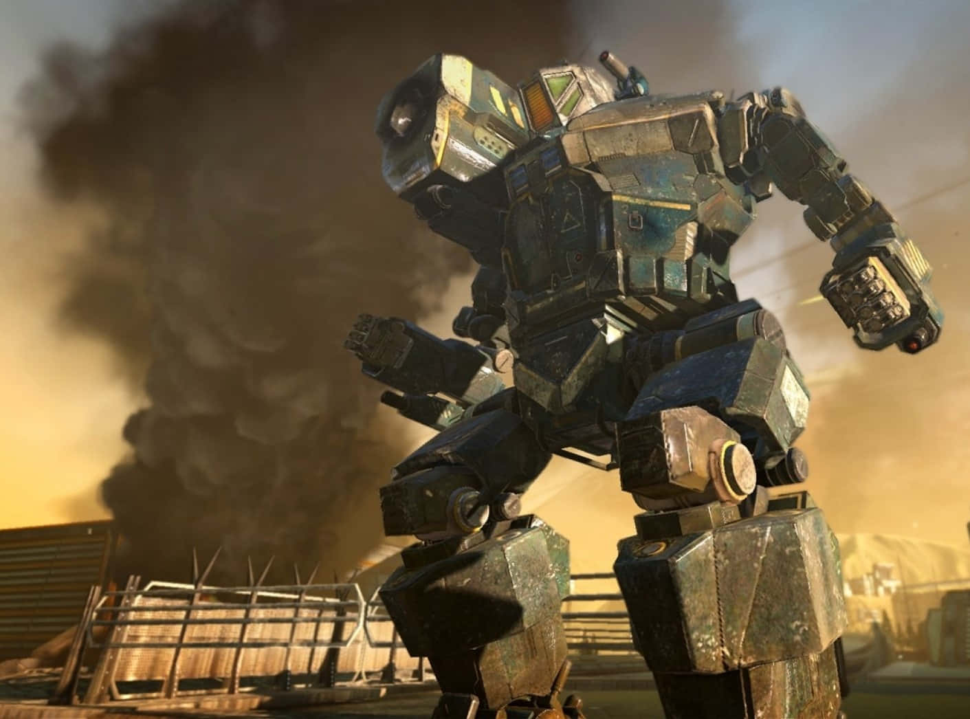 Battletech Mech In An Intense Battle Background