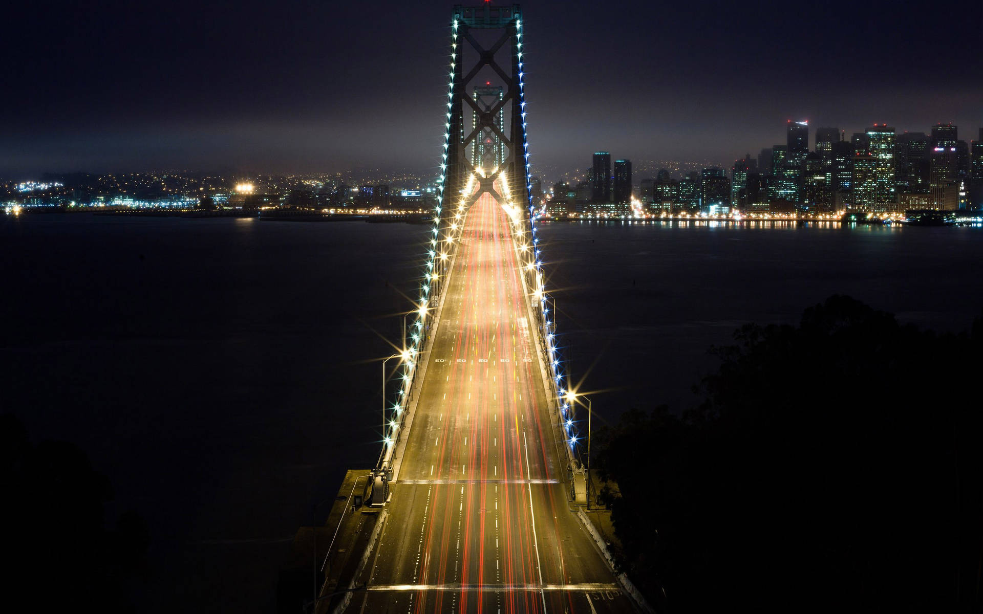 Bay Bridge Light San Francisco Photograph