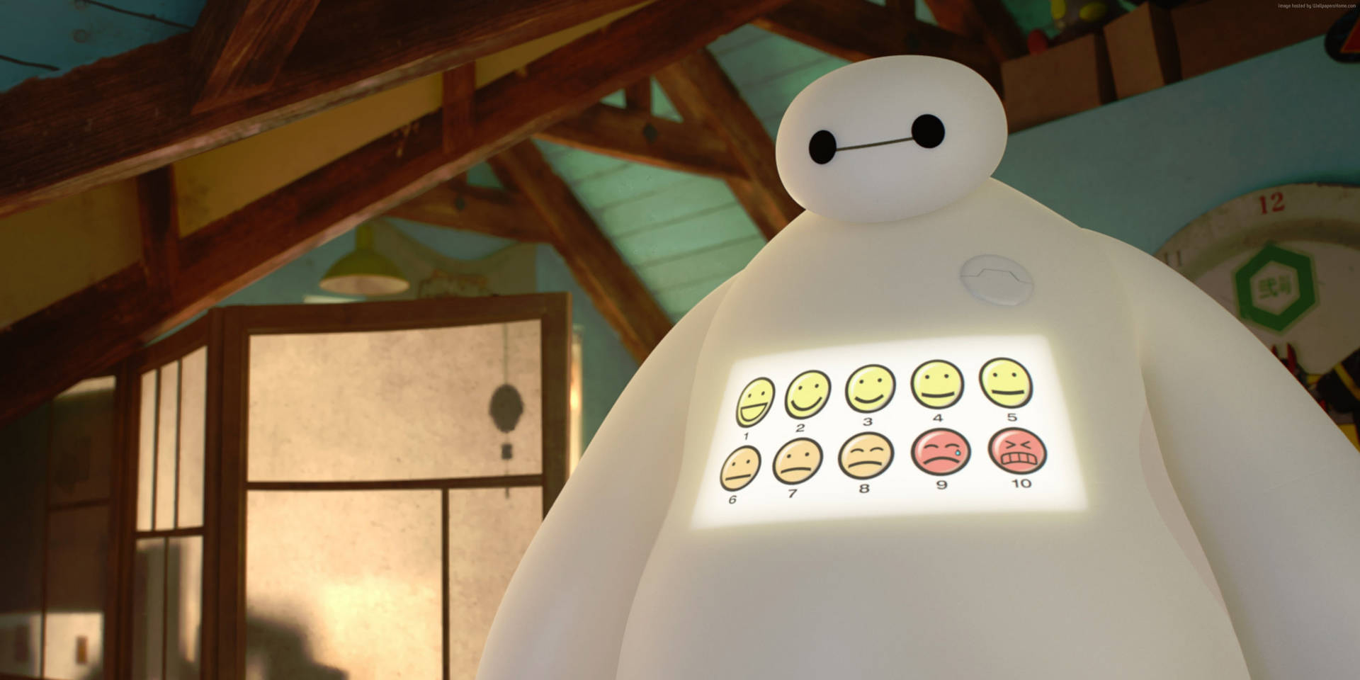 Baymax Performing Pain Rate Test In Big Hero 6 Background