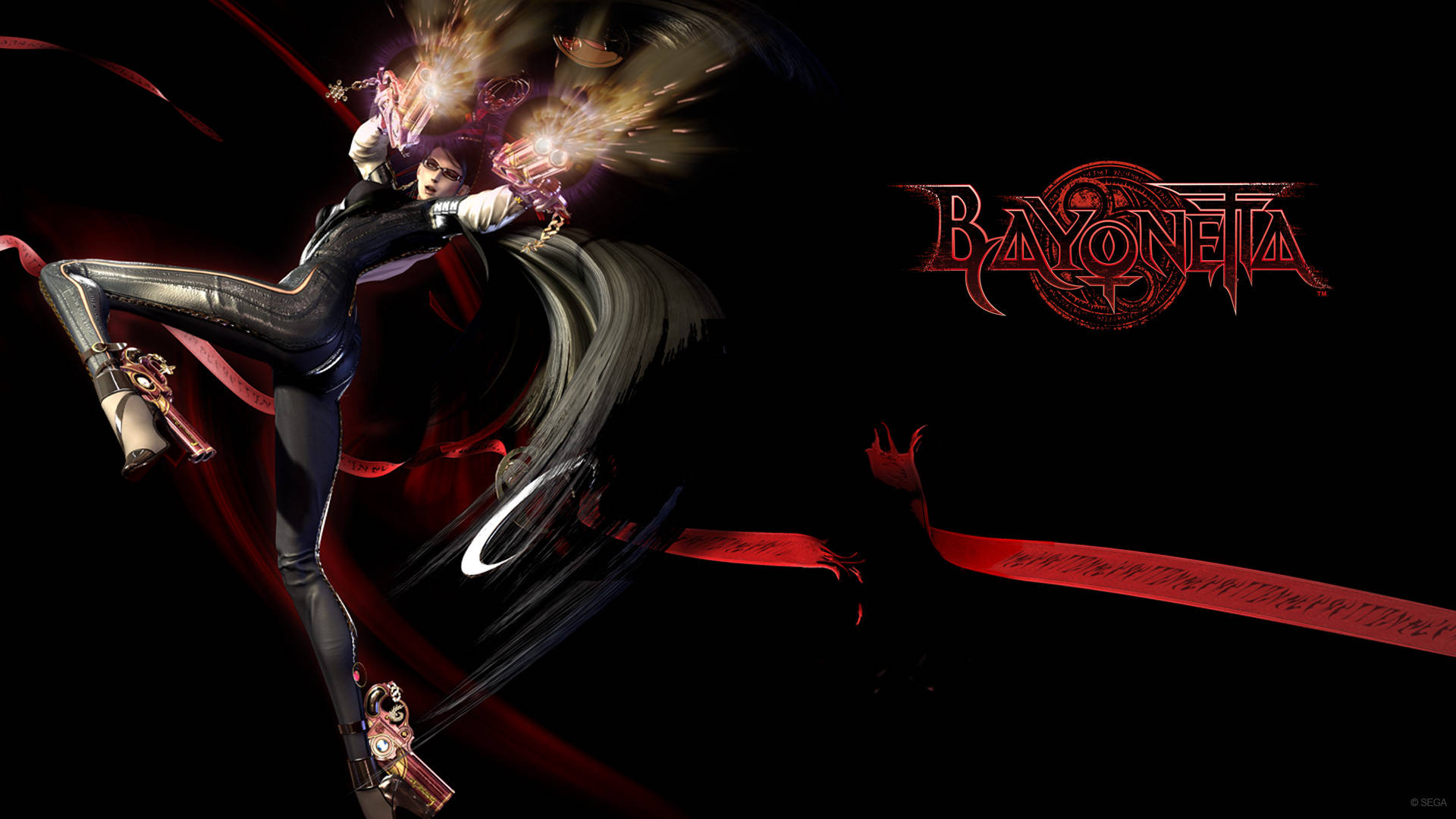 Bayonetta Black With Red Accents Background