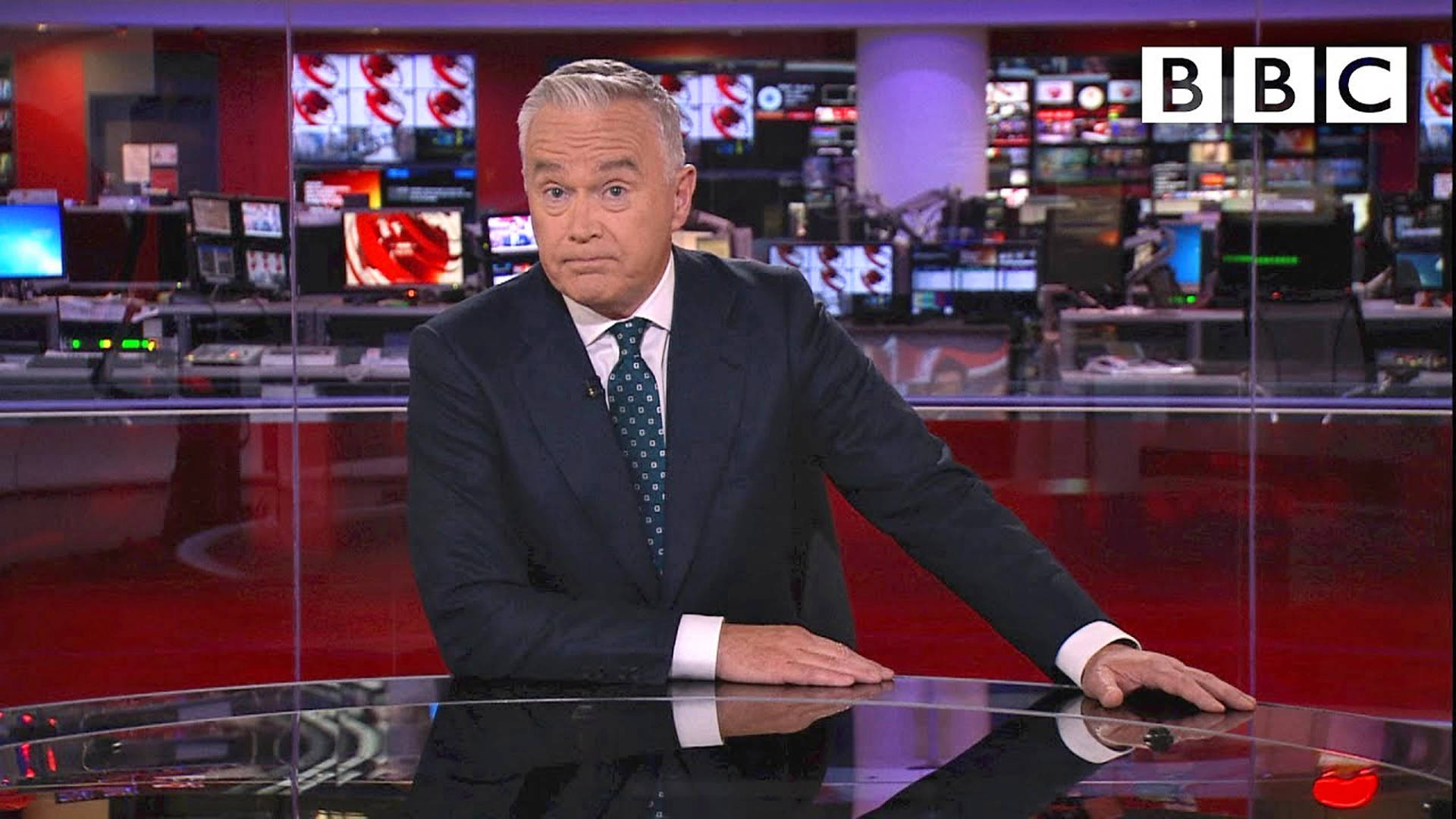 Bbc News Anchor Huw Edwards On Air