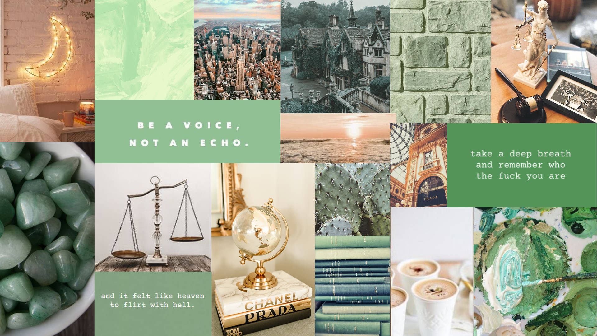 Be A Voice Sage Green Desktop Background