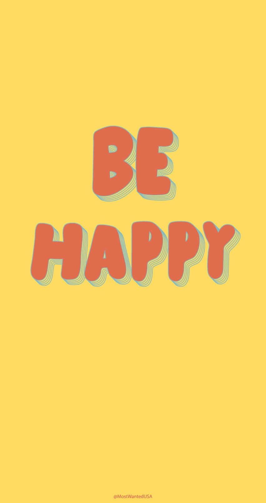 Be Happy - A Yellow Background With The Words Be Happy Background