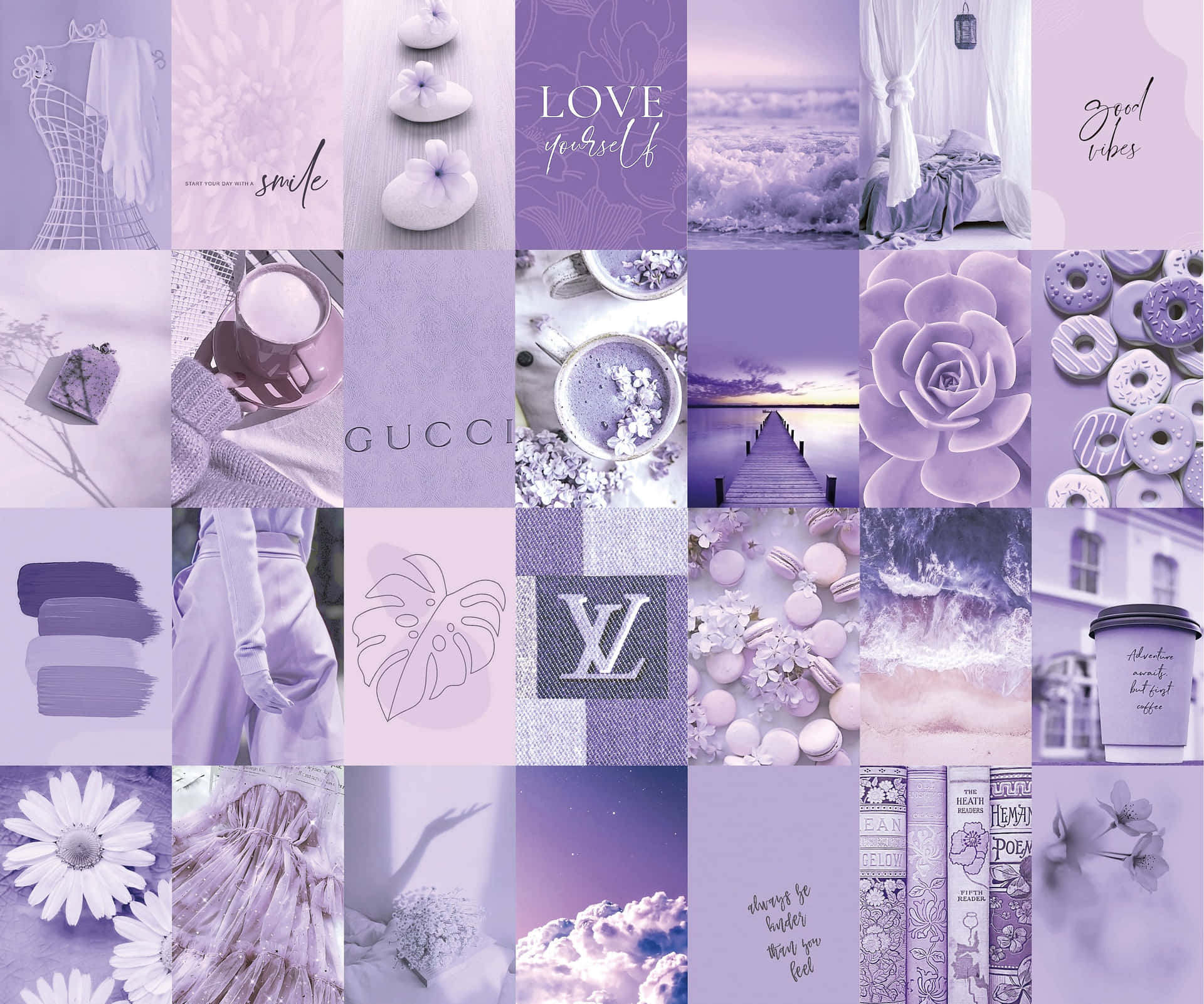 Be Inspired With The Beauty Of This Creative Purple Aesthetic Collage Background
