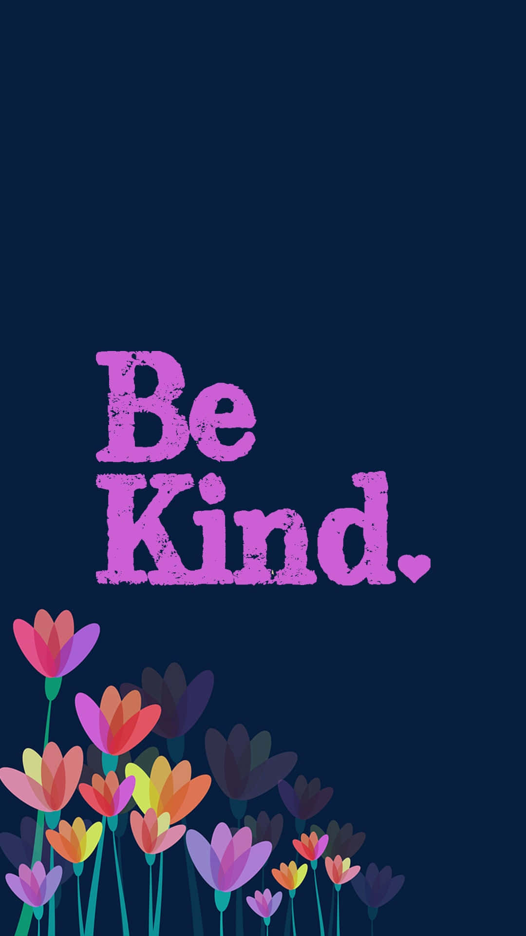 Be Kind Purple Flowers Background