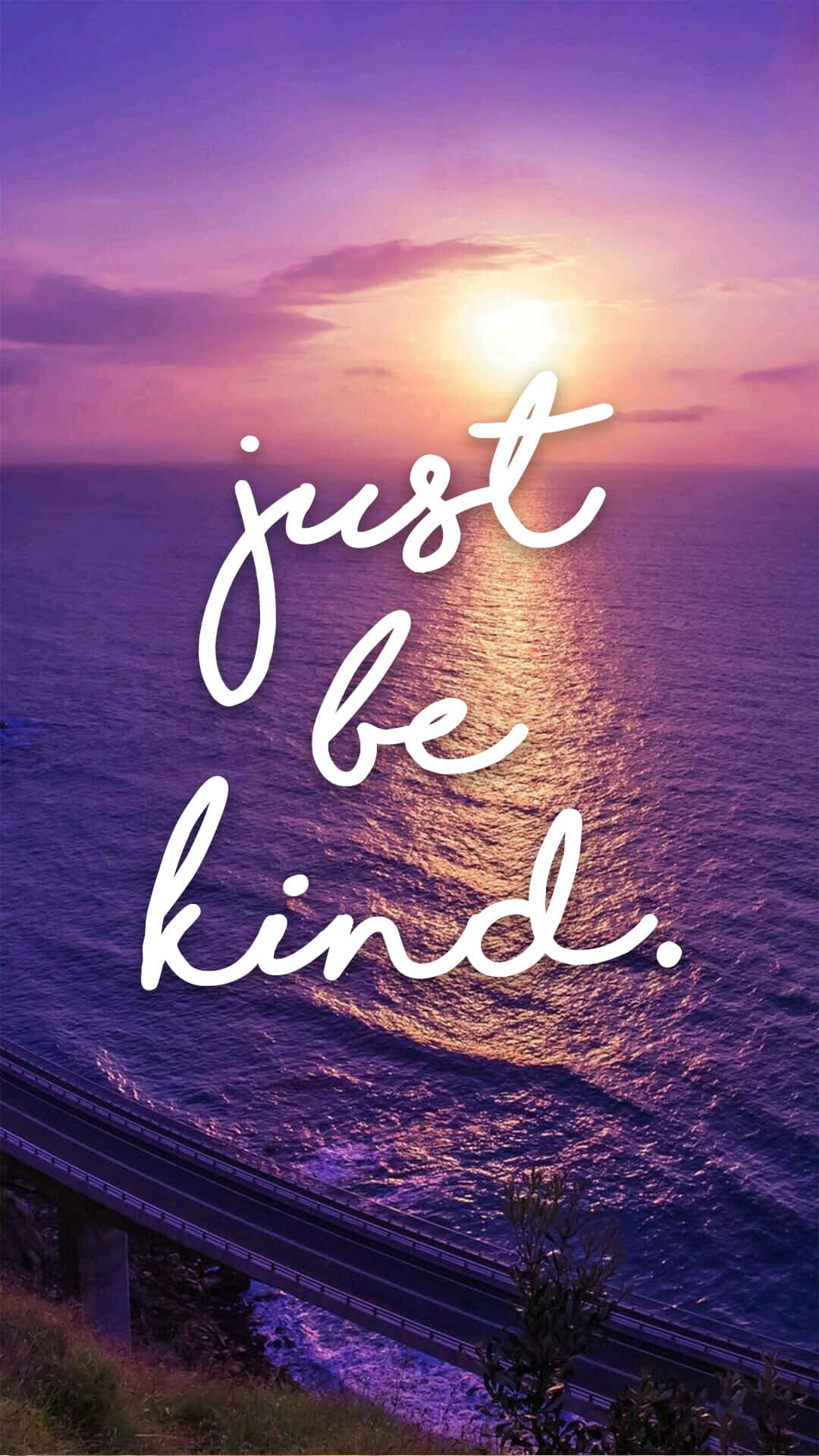 Be Kind Purple Ocean Background