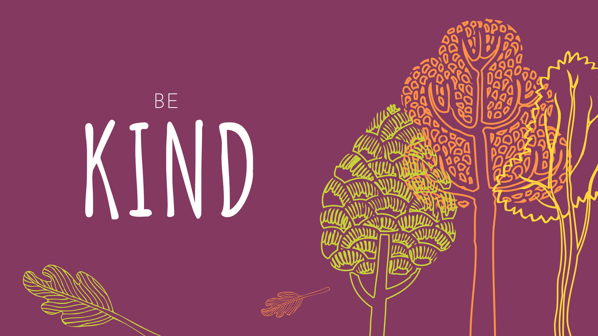 Be Kind Tree Doodles Background