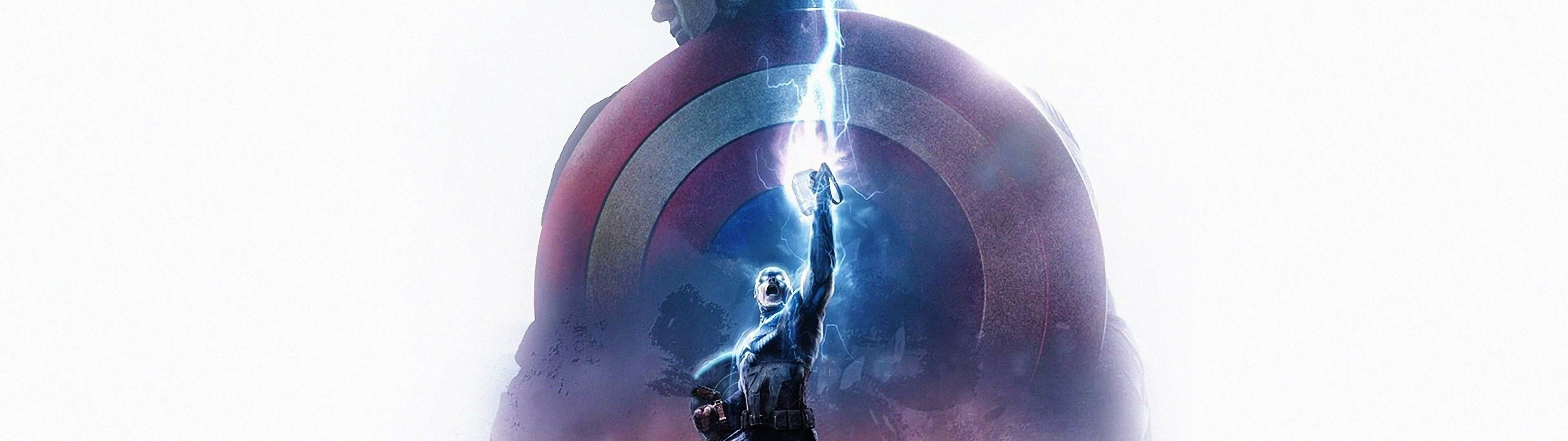Be Patriotic And Inspired This 4th Of July With The Captain America Dual Screen Wallpaper! Background