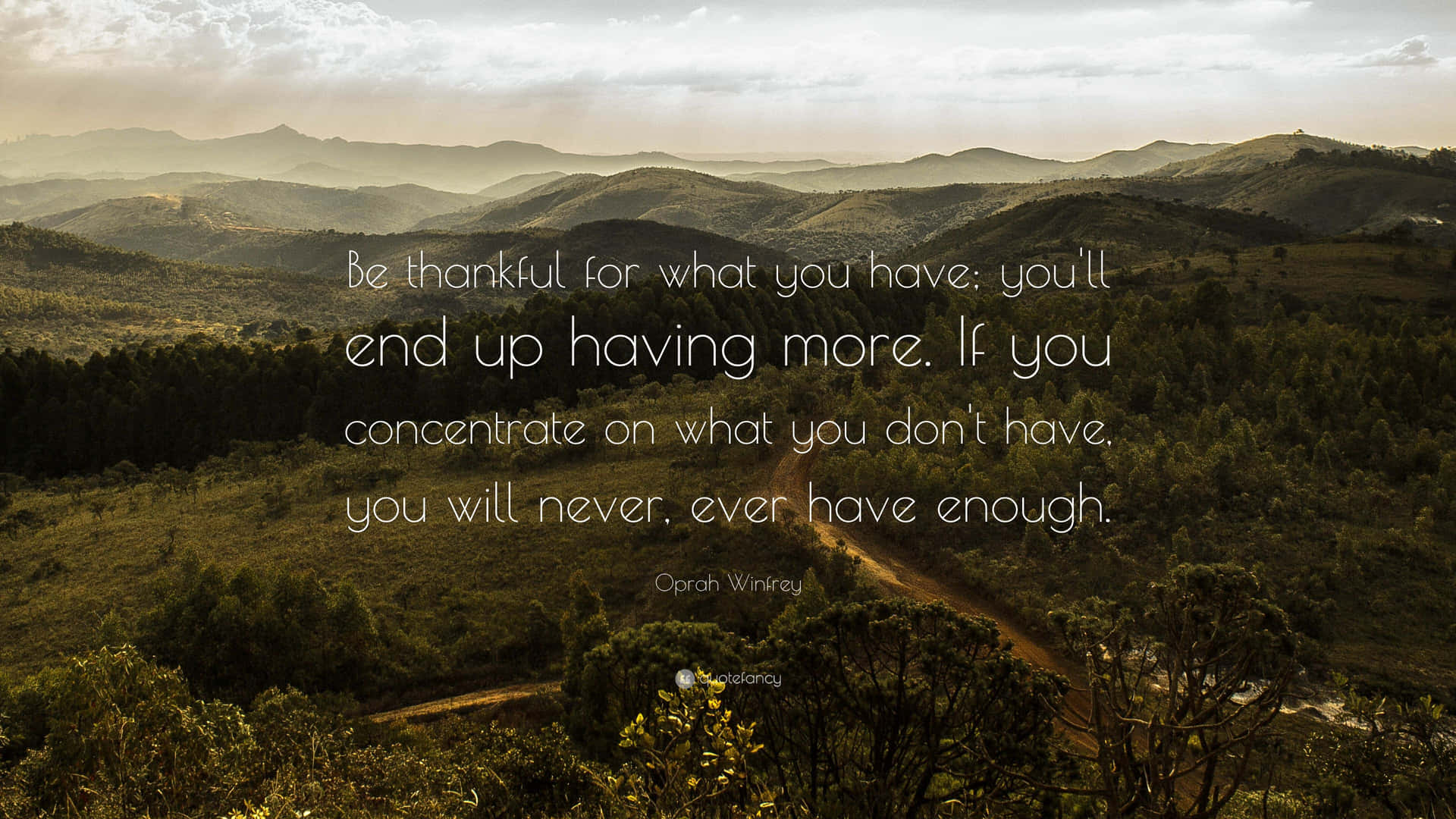 Be Thankful Oprah Winfrey Quote Background