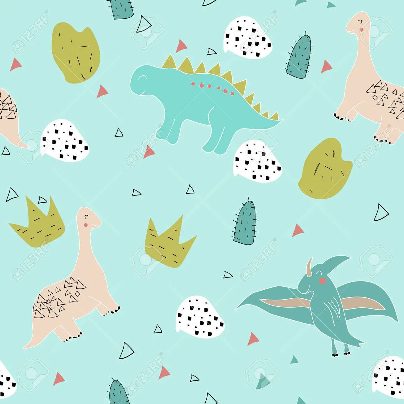 “be The Dinosaur With Adorable Patterns” Background