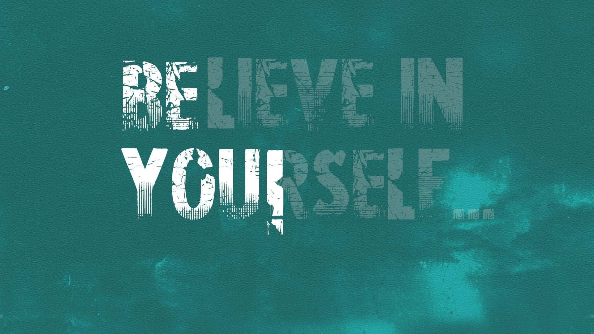 Be You Quote Teal Aesthetic Laptop Background