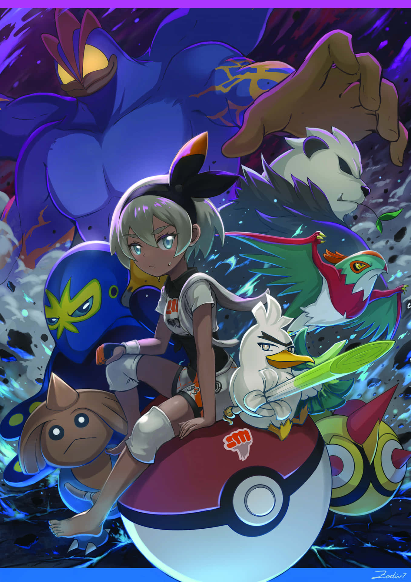 Bea Fighting Pokemon Hawlucha Background