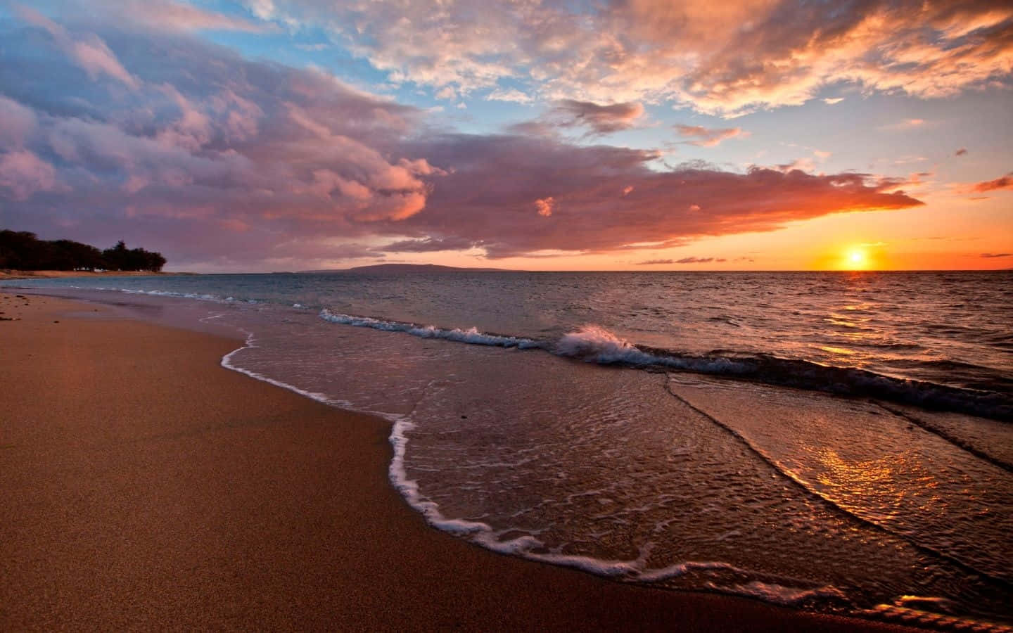 Beach Brown Sand Sunset Desktop Background