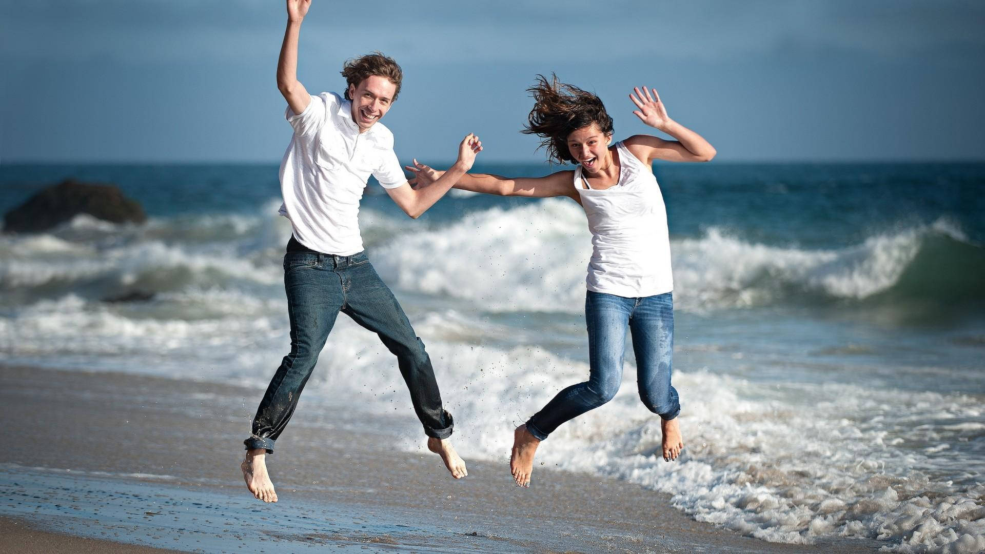 Beach Couple Smile