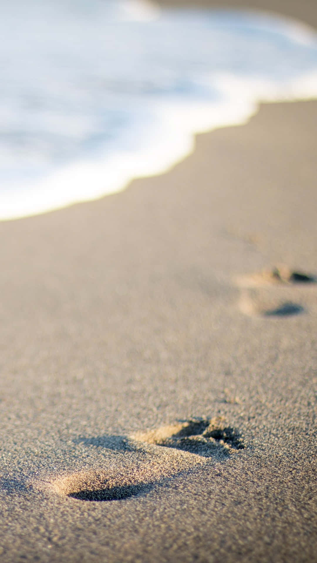 Beach Footprint On Sand Background