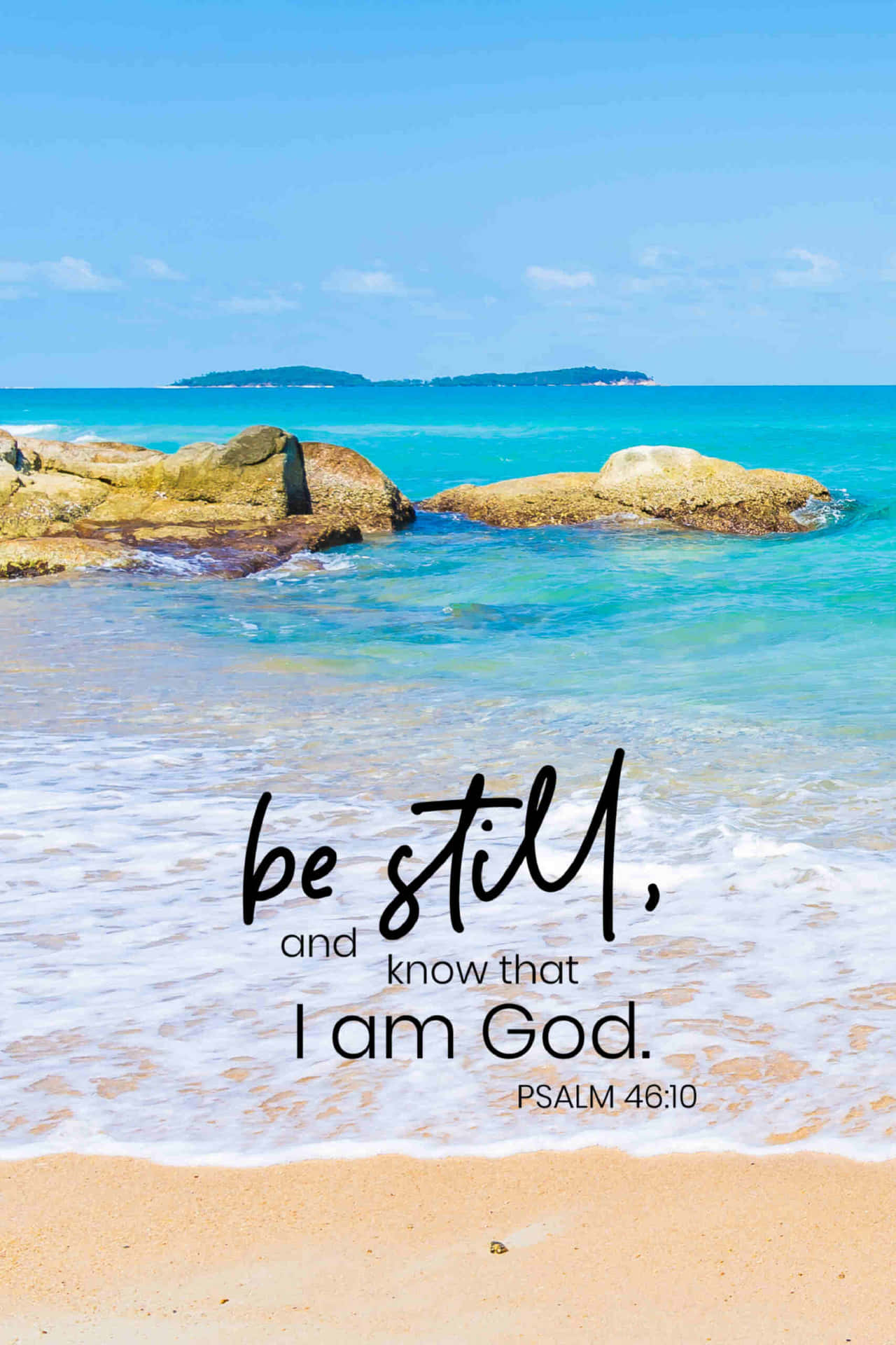 Beach Inspirational Quote Psalm4610