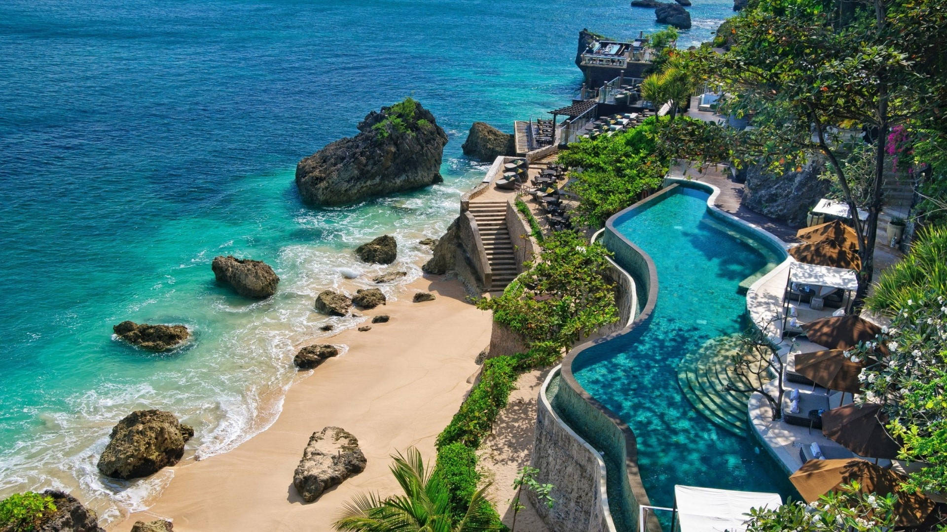 Beach Resort Luxury Bali Indonesia Background