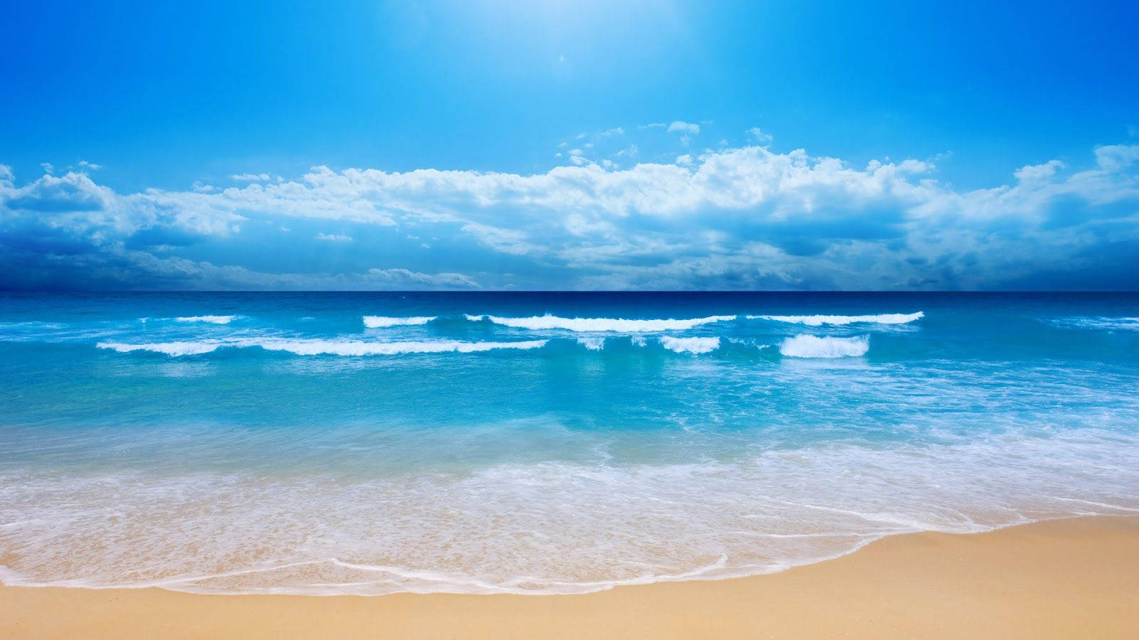 Beach Sea Waves Desktop Background