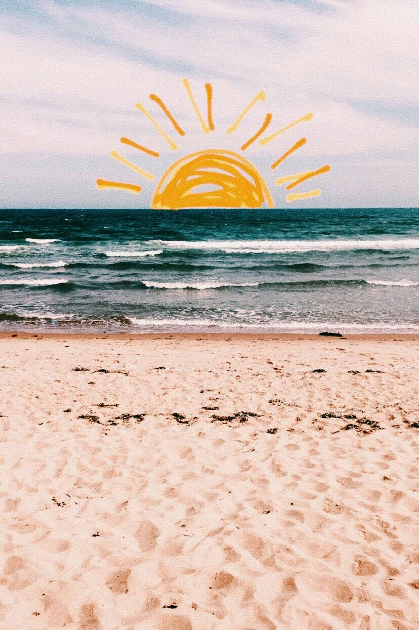 Beach Sun Doodle Summer Iphone Background