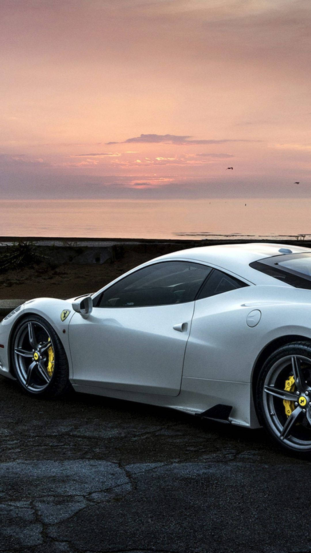 Beach Sunset Ferrari Iphone Background