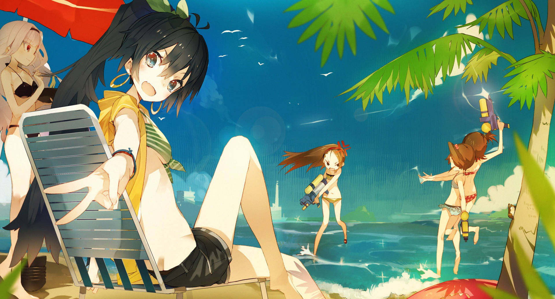 Beach Vacation Anime Girls