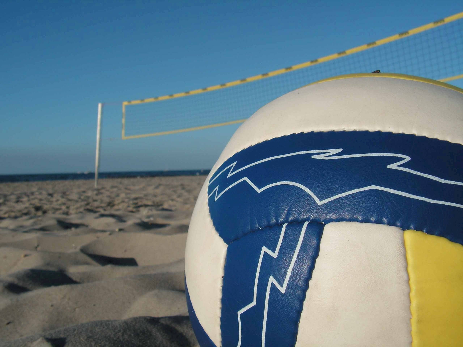 Beach Volleyball Match In Action