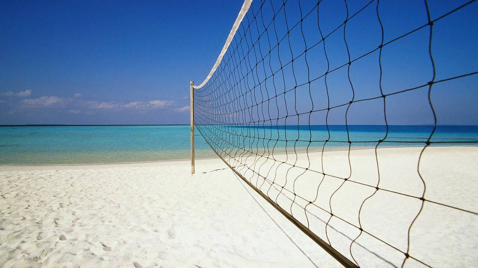 Beach Volleyball Net At Karon Beach Phuket Thailand Background