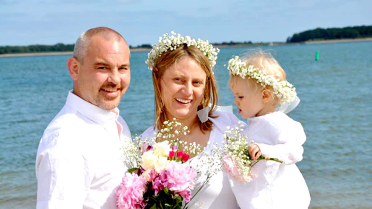 Beach Wedding Family Portrait Background