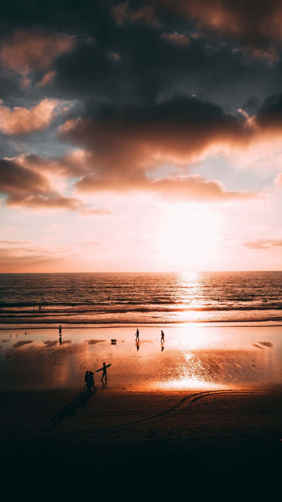 Beach With Sunset In San Diego Iphone Background