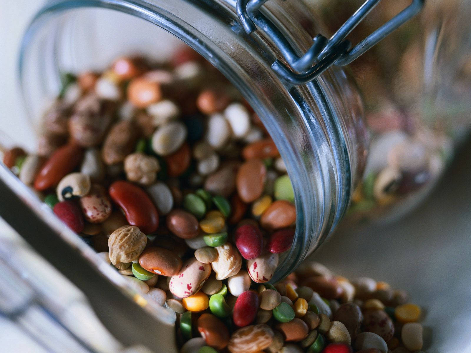 Beans Nuts Food Jar Background