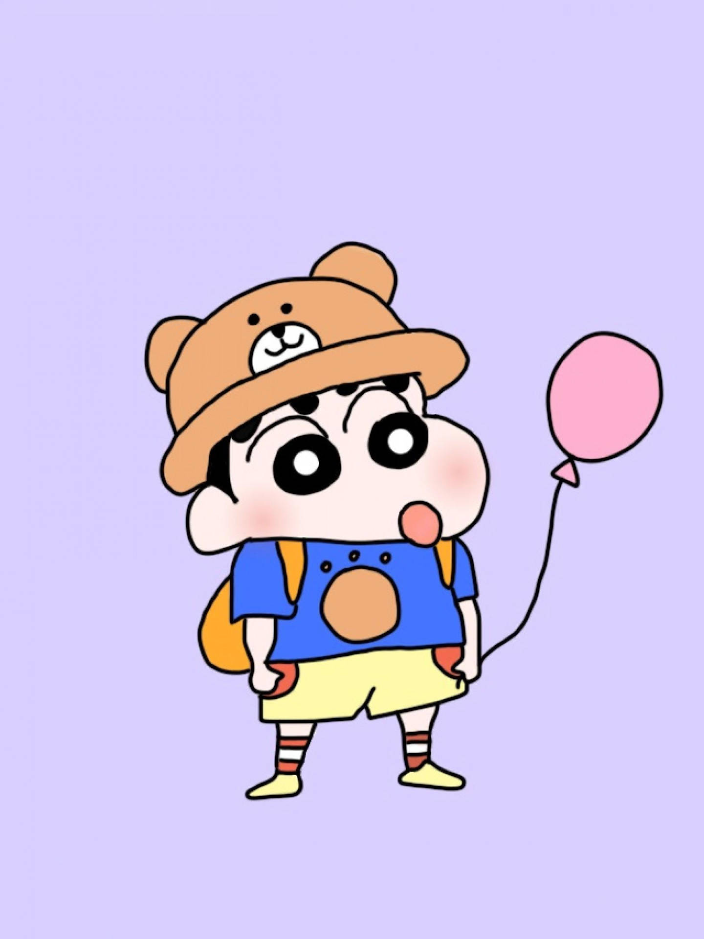 Bear Hat Cute Shinchan Aesthetic Background
