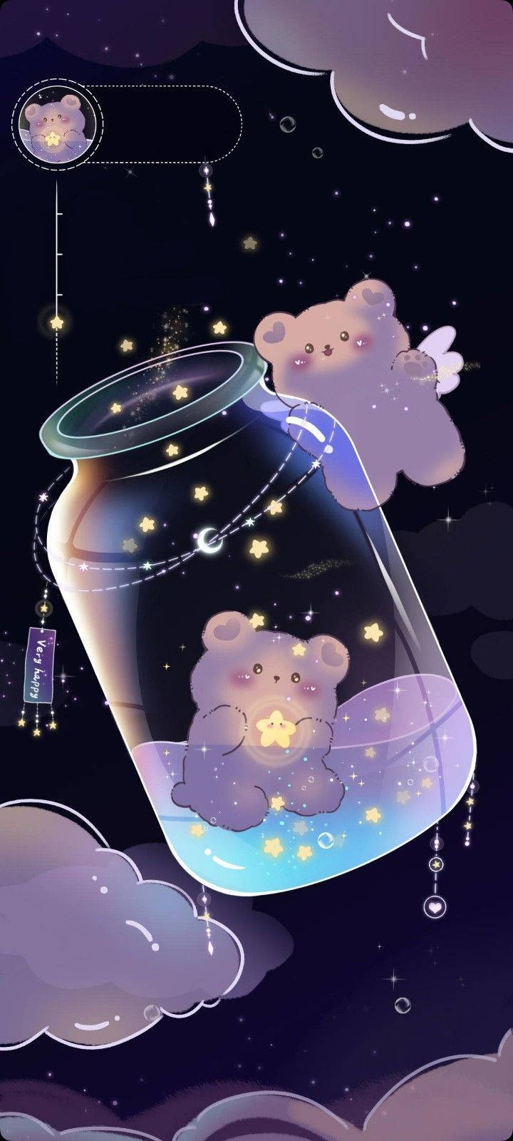 Bear In A Bottle Girly Galaxy