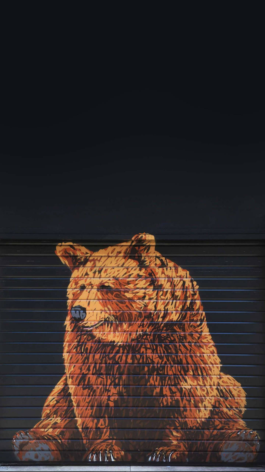 Bear Sitting Graffiti Art Background
